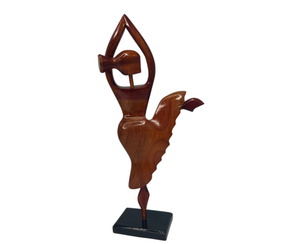 Wooden Carved Dancing Woman Statue - Image 4