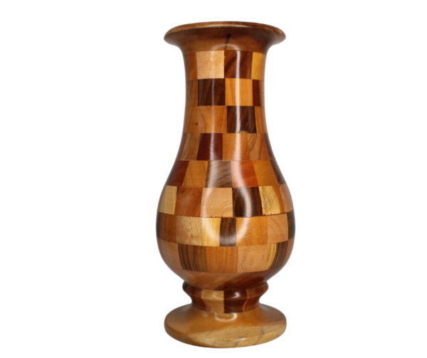 Cedar and Mahogany Wood Vase