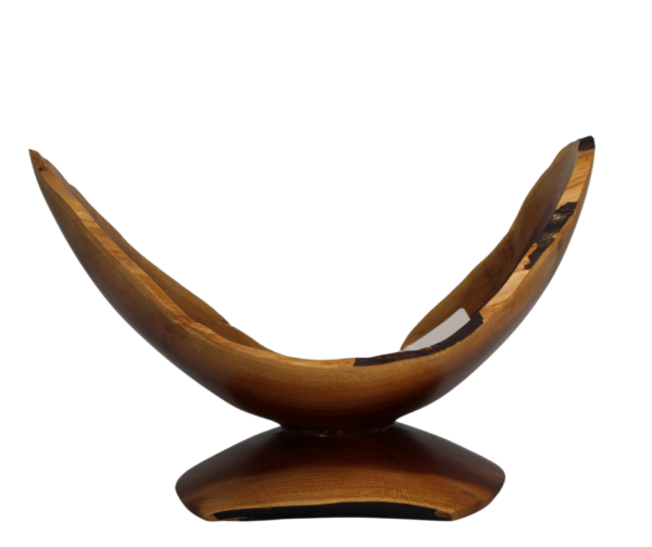 Oblong U-Shaped Apple Wood Bowl/Dish - Image 4