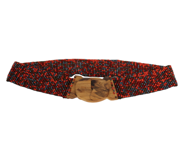 Handmade Red Beaded Belt (Youth Medium)