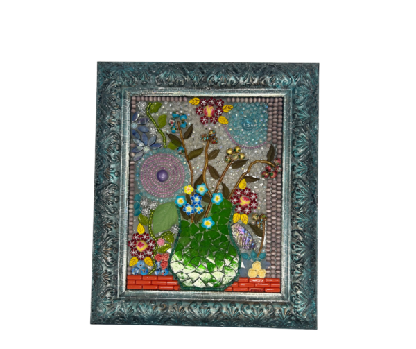 “Flower Power Bouquet” Mosaic Beaded Art by Judith Tame - Image 4