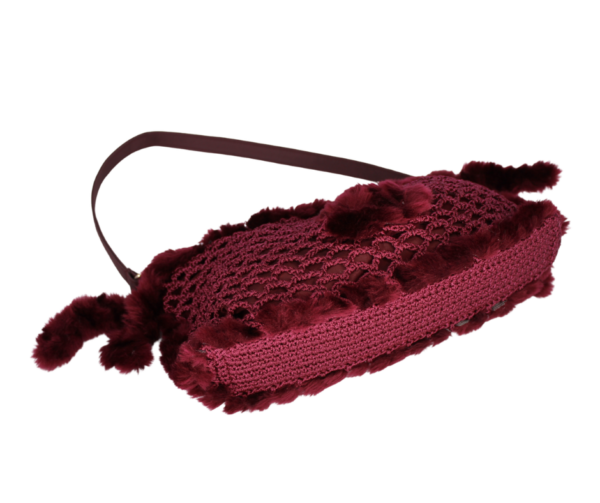 St Tropaz Brand Burgundy Crochet Handbag - Image 5