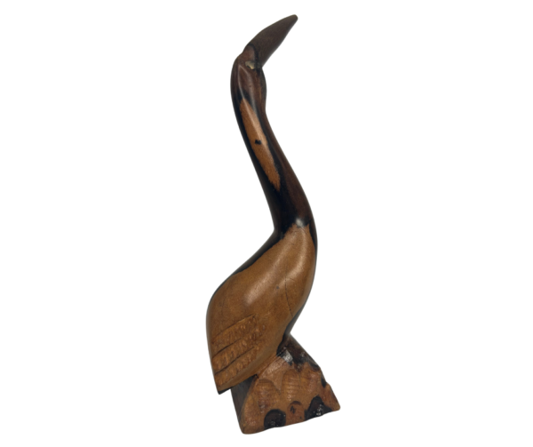 Carved Wooden Bird with Upturned Beak