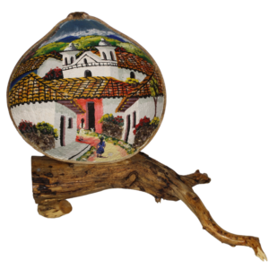 Guacal Painted Coconut Scenery