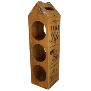 Three-Bottle Clasp Wood Wine Bottle Holder