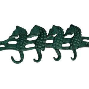 Four Teal Seahorses Wall Hook