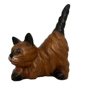 Small Carved Wooden Kitty