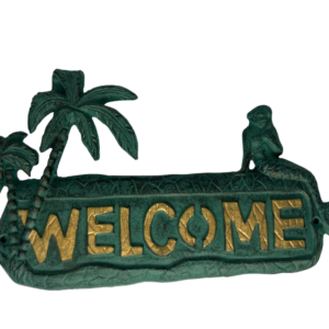Welcome Sign – Iron Wall Plaque with Mermaid & Palm Trees
